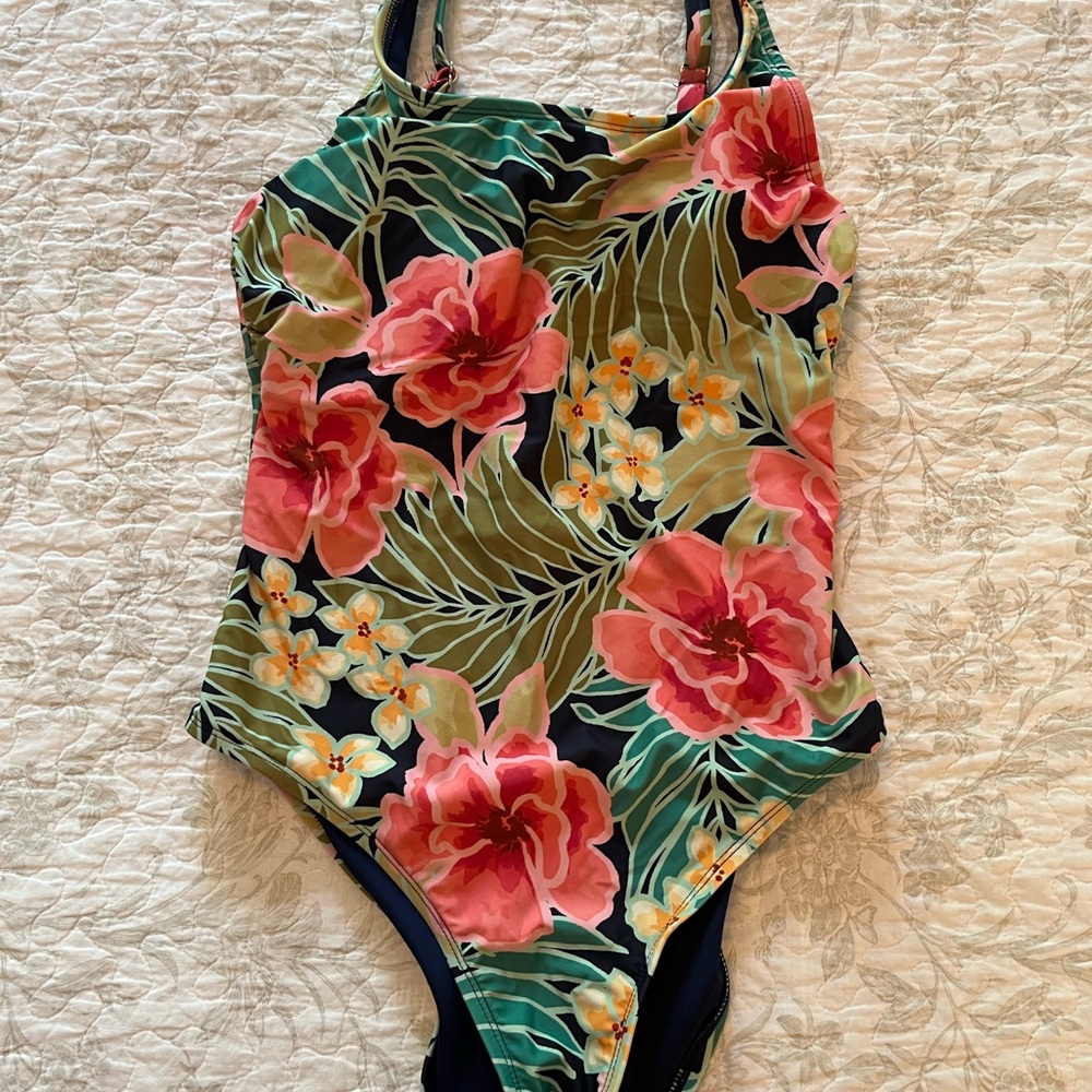 Hurley One Piece - Floral Red and Green